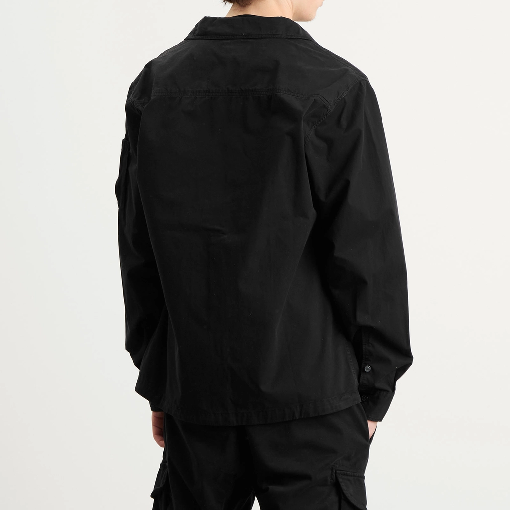 CP Company Men's Organic Gabardine Zip Overshirt Black